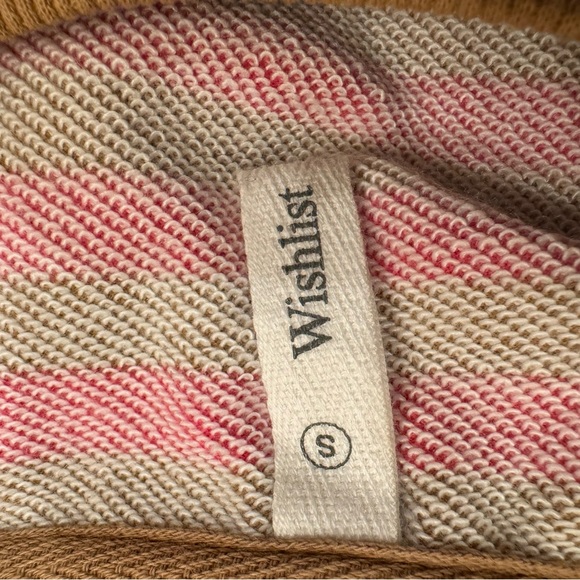 Wishlist Pink and Tan Striped Sweatshirt Size Small - Picture 4 of 6